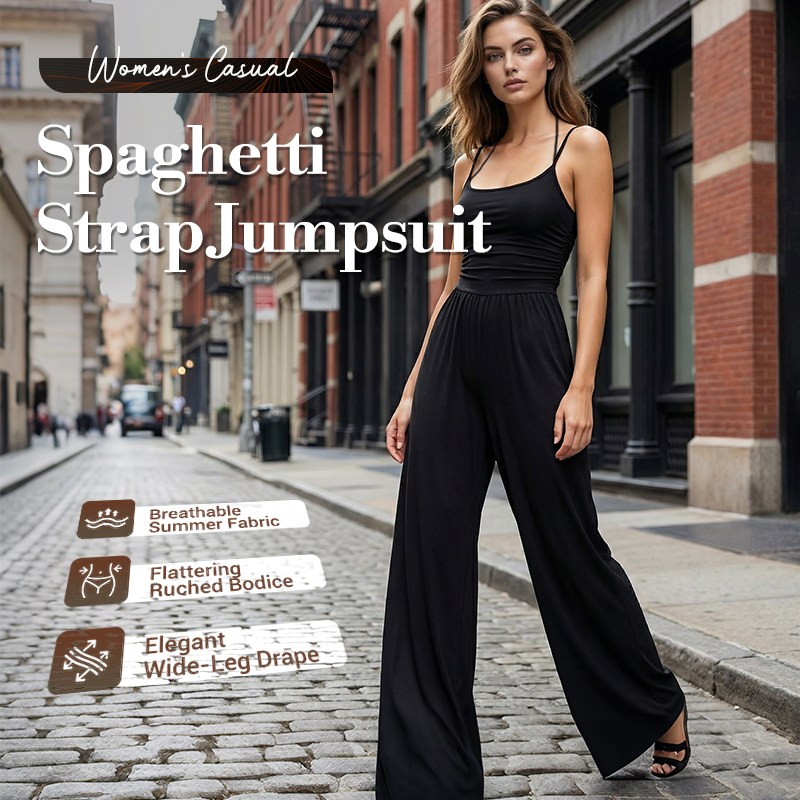 ☀️ Women's Summer Jumpsuit – Thin Straps, Fitted Waist
