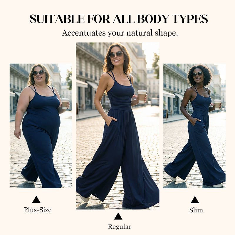 ☀️ Women's Summer Jumpsuit – Thin Straps, Fitted Waist