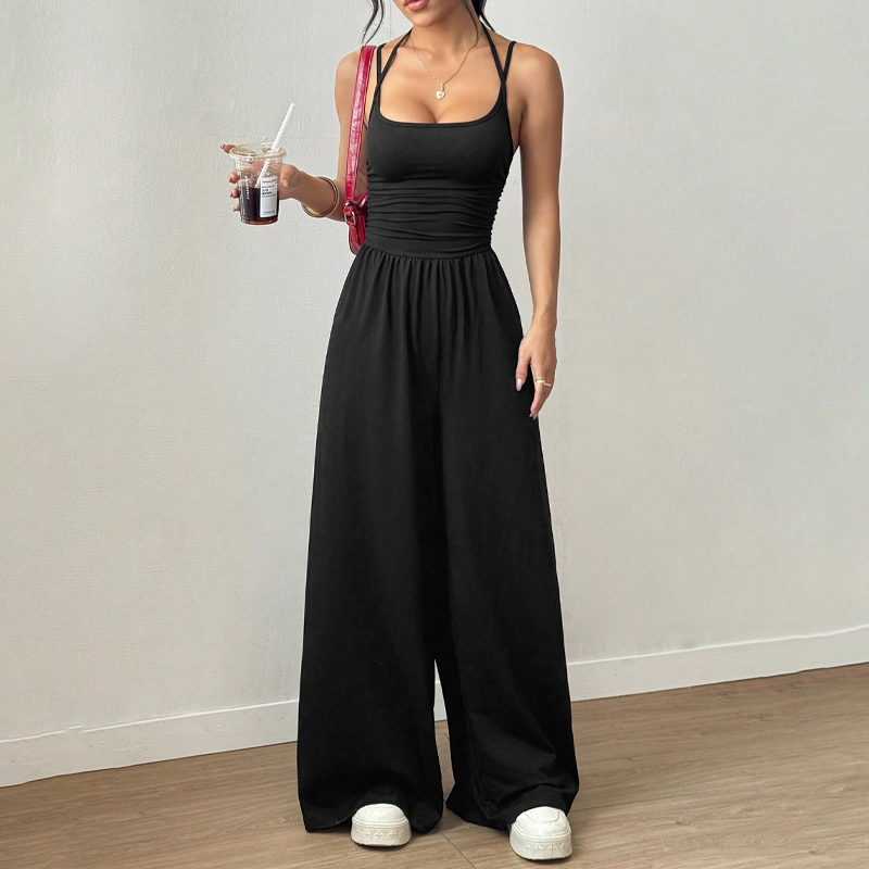 ☀️ Women's Summer Jumpsuit – Thin Straps, Fitted Waist